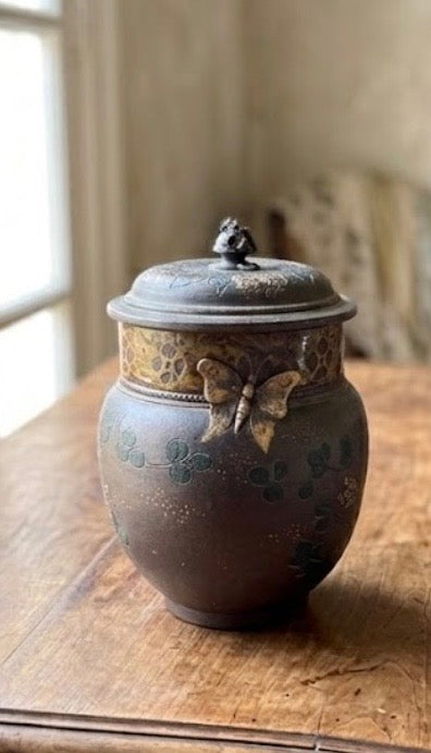 アーネスト・シャペル(Ernest Chaplet)《蓋物》1889年作 フランス アール・ヌーヴォー 陶芸 ジャポニズム アンティーク
