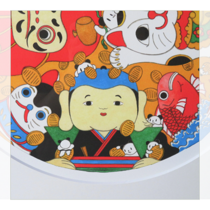 ぱんだ絵師 あごぱん　「福が回る」　ジクレープリント　額入り