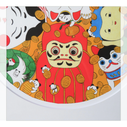 ぱんだ絵師 あごぱん　「福が回る」　ジクレープリント　額入り