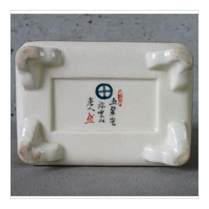 薩摩瑠璃釉金襴手花鳥図香炉　里帰り品（ロンドン）