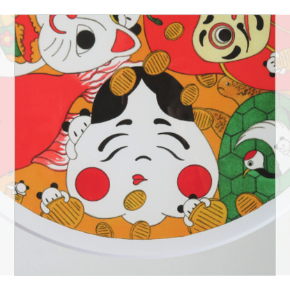 ぱんだ絵師 あごぱん　「福が回る」　ジクレープリント　額入り