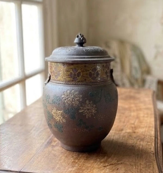 アーネスト・シャペル(Ernest Chaplet)《蓋物》1889年作 フランス アール・ヌーヴォー 陶芸 ジャポニズム アンティーク